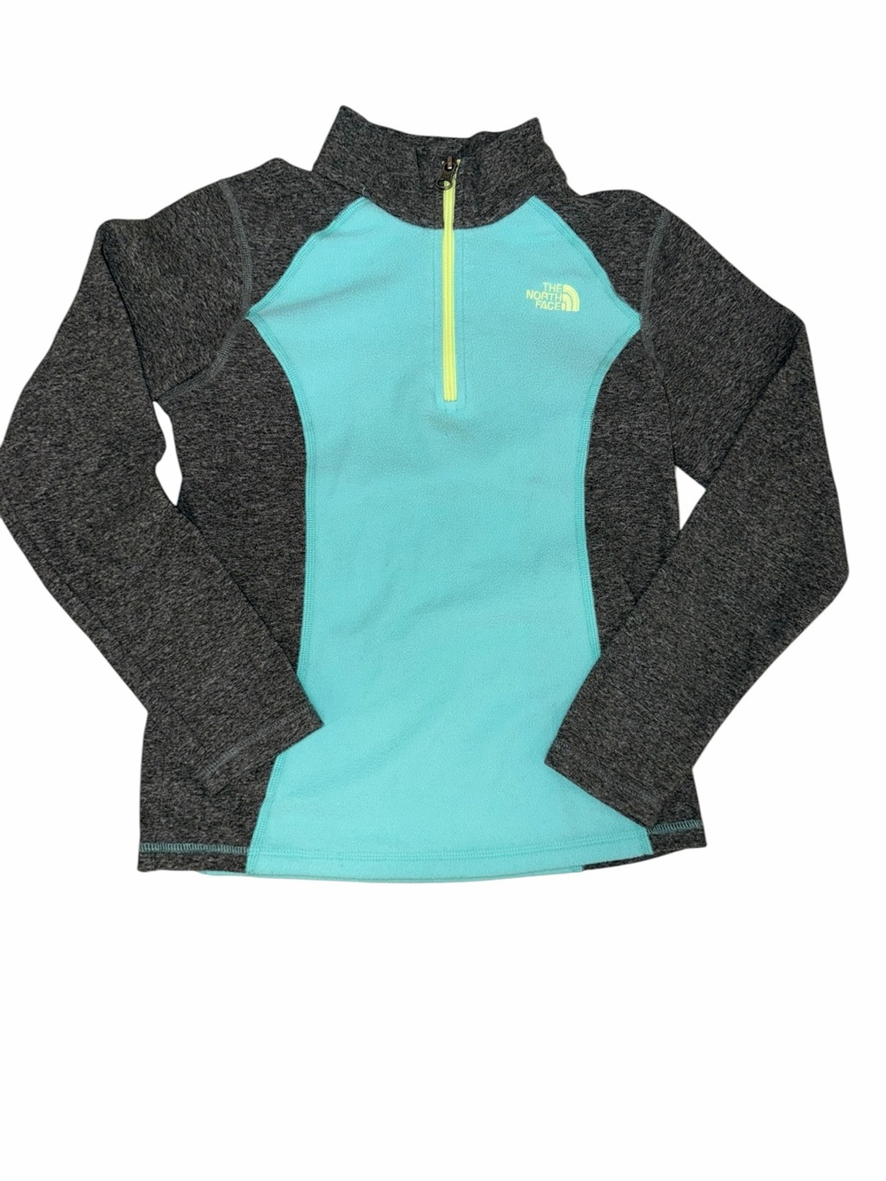The North Face Girls' Aqua & Charcoal Half-Zip Rashguard